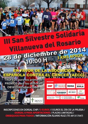 Cartel de la San Silvestre Solidaria Villanueva del Rosario 2014